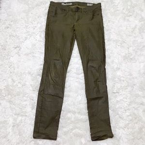 Madewell Green Faux Leather Skinnies
